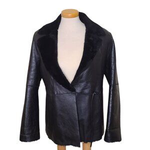 Stylish Mid-Length Front Tie Sheepskin Coat